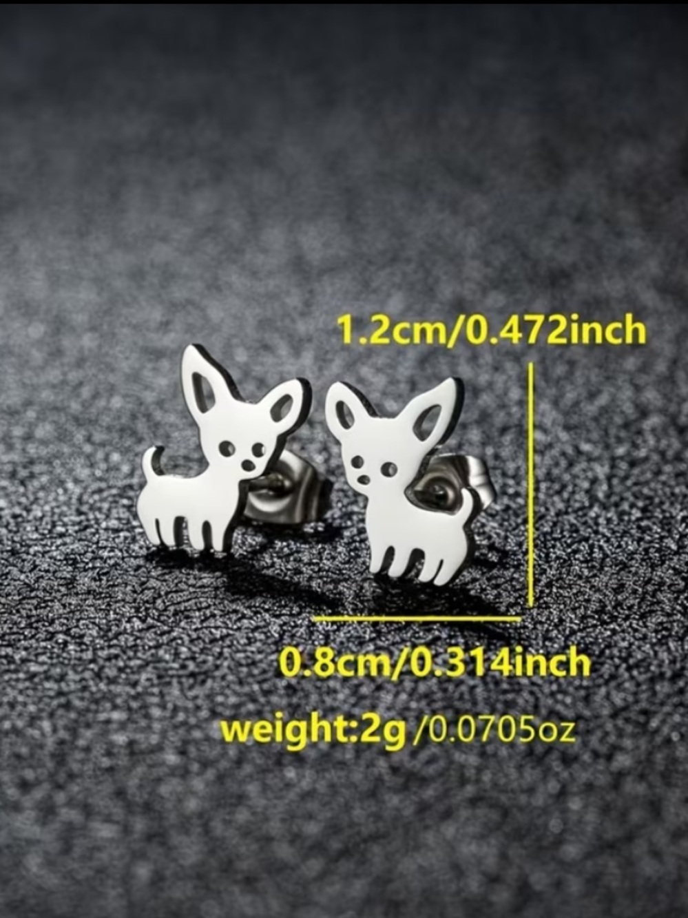 1 Random Pair of Dog or Cat Stainless Steel Stud Earrings - NIP - Picture 2 of 4